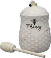 stylish and functional: youngs inc ceramic jar with honey dipper for multiple uses логотип