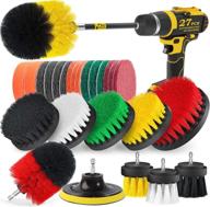 💪 holikme 27-piece drill brush attachments set with scrub pads & sponge - power scrubber brush for grout, tiles, sinks, bathtub, bathroom, kitchen - extend long attachment for all-purpose cleaning logo