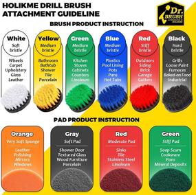 img 3 attached to 💪 Holikme 27-Piece Drill Brush Attachments Set with Scrub Pads & Sponge - Power Scrubber Brush for Grout, Tiles, Sinks, Bathtub, Bathroom, Kitchen - Extend Long Attachment for All-Purpose Cleaning