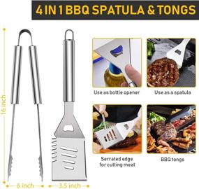 img 2 attached to 🔥 Ultimate 34Pcs BBQ Grill Accessories Set: Taimasi Tools for Outdoor Grilling, Stainless Steel 16 Inches, Carry Bag, Thermometer, Grill Mats – Ideal for Camping/Backyard Barbecue, Perfect for Men and Women