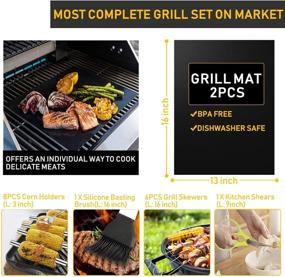 img 1 attached to 🔥 Ultimate 34Pcs BBQ Grill Accessories Set: Taimasi Tools for Outdoor Grilling, Stainless Steel 16 Inches, Carry Bag, Thermometer, Grill Mats – Ideal for Camping/Backyard Barbecue, Perfect for Men and Women