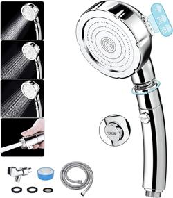 img 4 attached to 🚿 High Pressure Handheld Shower Head - INAYA Detachable Shower Head with Handheld Spray & ON/OFF Pause Switch & 3 Spray Settings - Extra Long Hose (Upgraded to Prevent Leakage)