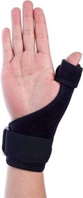 img 3 attached to 👍 Thumb Splint Support Brace with Wrist Strap – Stabilizing Thumb and Wrist, Pain Relief from Arthritis, Sprains, Strains - Reversible for Left or Right Hand (Small, 1)