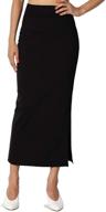 s~xl high waist stretch ponte knit mid calf long pencil skirt with side slit by themogan logo