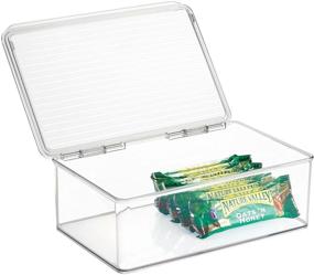 img 4 attached to 📦 Clear Stackable Organizer Box with Lid - BPA-Free Plastic, 7.25" x 10.75" x 3.75", iDesign Kitchen Binz