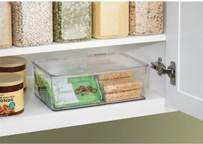 img 1 attached to 📦 Clear Stackable Organizer Box with Lid - BPA-Free Plastic, 7.25" x 10.75" x 3.75", iDesign Kitchen Binz