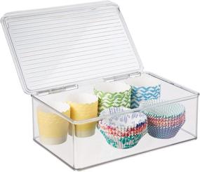 img 2 attached to 📦 Clear Stackable Organizer Box with Lid - BPA-Free Plastic, 7.25" x 10.75" x 3.75", iDesign Kitchen Binz