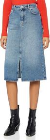img 4 attached to 👗 Discover Trendy Women's Denim Midi Skirt for Stylish Fashion