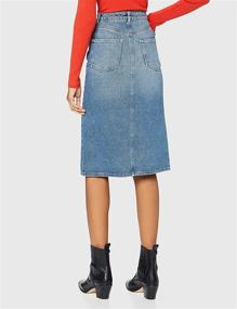 img 1 attached to 👗 Discover Trendy Women's Denim Midi Skirt for Stylish Fashion