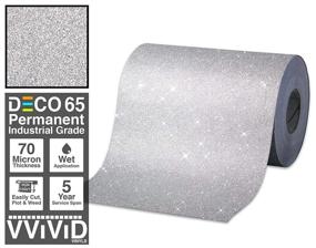 img 3 attached to 🎉 Sparkling Silver DECO65 Permanent Craft Vinyl Roll - VViViD Glitter (6ft x 1ft)