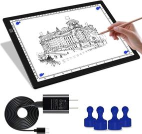 img 4 attached to 🔦 A4 Magnetic Light Box for Tracing, Portable Ultra-Thin Light Pad with 4 Magnets, 2 Scale (cm & INCH), Dimmable Light Table for Drawing, Diamond Painting, X-ray Viewing (Includes 4 Magnets)