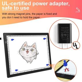 img 3 attached to 🔦 A4 Magnetic Light Box for Tracing, Portable Ultra-Thin Light Pad with 4 Magnets, 2 Scale (cm & INCH), Dimmable Light Table for Drawing, Diamond Painting, X-ray Viewing (Includes 4 Magnets)