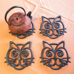 img 3 attached to Housewarming Cat Trivet: 🐱 Stylish Decorative Accessory for Kitchen