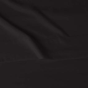 img 2 attached to 🛏️ Queen Size Black Microfiber Bed Sheet Set by Amazon Basics - Lightweight, Super Soft, Easy Care with 14" Deep Pockets