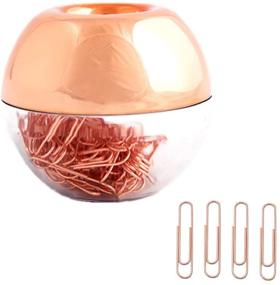 img 4 attached to 🌹 Rose Gold Round Paper Clip Dispenser with 100pcs 28mm Rose Gold Paper Clips – Magnetic Lid, Elegant Organizer for Office and School Supplies, Perfect Gift Idea (Rose Gold)