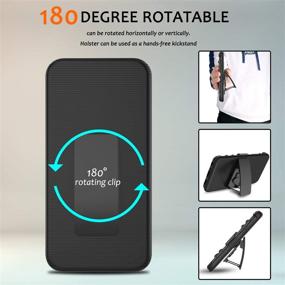 img 2 attached to 📱 Elegant Choise Universal Phone Case with Kickstand and Belt Clip - LG Journey LTE/K30/Aristo 4 Plus/Escape Plus/Prime 2/X2/Arena 2 Case 2019