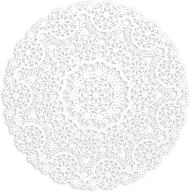 🎀 juvale 12-inch white lace paper medallion doilies - 200 pack: classic round decorations for elegant events and craft projects logo