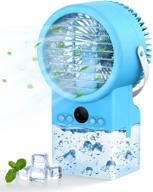 🔥 bravekoi portable air conditioner fan, personal air cooler mini evaporative cooler, 3 speeds super quiet desk fan misting fan with 7 colors led light for home office kitchen dorm bedroom logo