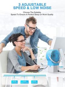 img 1 attached to 🔥 Bravekoi Portable Air Conditioner Fan, Personal Air Cooler Mini Evaporative Cooler, 3 Speeds Super Quiet Desk Fan Misting Fan with 7 Colors LED Light for Home Office Kitchen Dorm Bedroom