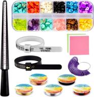 💍 jewelry making kit: ring mandrel, size measuring tool, sizer gauge, wire, and crystal stone beads - perfect for ring making logo