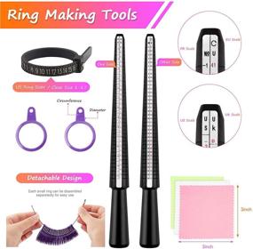 img 1 attached to 💍 Jewelry Making Kit: Ring Mandrel, Size Measuring Tool, Sizer Gauge, Wire, and Crystal Stone Beads - Perfect for Ring Making