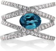 💍 gem stone king london blue topaz engagement ring - 925 sterling silver (2.23 ct oval, birthstone gemstone, sizes 5-9) logo