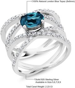 img 1 attached to 💍 Gem Stone King London Blue Topaz Engagement Ring - 925 Sterling Silver (2.23 Ct Oval, Birthstone Gemstone, Sizes 5-9)