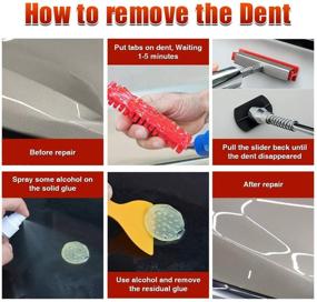 img 2 attached to 🔧 SILIVN Dent Puller - T bar Dent Remover with 16pcs Dent Puller Tabs for Car Dent Repair and Metal Surface Dent Removal