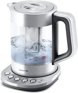 🔌 premium electric glass kettle & tea maker: removable infuser, temp controls, brewing programs, 1.6l stainless steel glass boiler - bpa-free logo
