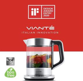 img 3 attached to 🔌 Premium Electric Glass Kettle & Tea Maker: Removable Infuser, Temp Controls, Brewing Programs, 1.6L Stainless Steel Glass Boiler - BPA-Free