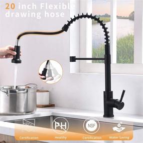 img 1 attached to 💧 GIMILI Matte Black Touchless Kitchen Faucet with Pull Down Sprayer, Motion Sensor Hands-Free Single Handle Sink Faucet, Single Hole Stainless Steel Spring Kitchen Faucet+