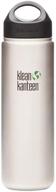 🚰 27-ounce brushed stainless steel wide mouth water bottle with loop cap by klean kanteen logo