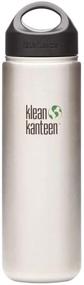 img 1 attached to 🚰 27-Ounce Brushed Stainless Steel Wide Mouth Water Bottle with Loop Cap by Klean Kanteen