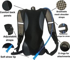 img 3 attached to Sapo de Sport - Hydration Backpack with 2L Water Bladder for Hiking, Running, and Cycling, Suitable for Kids, Men, and Women