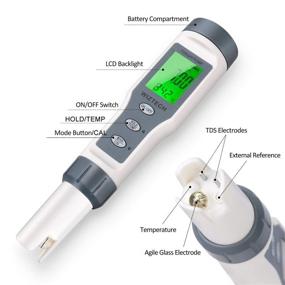 img 2 attached to 📈 Wiztech Digital PH Meter with ATC: 3 in 1 PH TDS Temp - Accurate Pocket-size PH Tester 0.00-14.00 PH Measurement Range