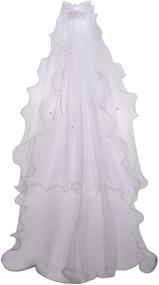 img 4 attached to 🌸 Stunning White Floral Communion 27 6-Inch Wreath Girls' Accessories: Perfect First Communion Veils Enhancer!