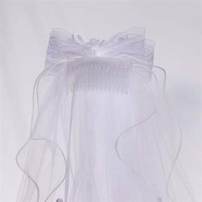 img 2 attached to 🌸 Stunning White Floral Communion 27 6-Inch Wreath Girls' Accessories: Perfect First Communion Veils Enhancer!