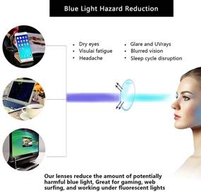 img 3 attached to 👓 Fonhcoo Blue Light Blocking Glasses: Lightweight Eyeglasses to Combat Eye Fatigue and Glare for Computer Gaming