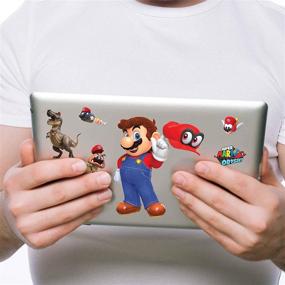 img 1 attached to Super Mario Odyssey Waterproof Stickers: 6 Pack Hats Off Tech Decals for Phone, Laptop, Bottles, Skateboards - Boys and Girls Vinyl Stickers