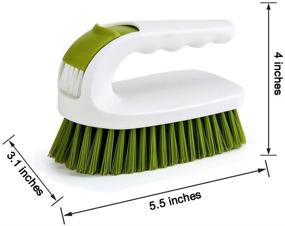 img 3 attached to 🧹 Bathroom Cleaning Brush - Heavy Duty Scrub Brush for Showers, Tiles, Seams, Sinks - Multipurpose (Green, 1 Pack)