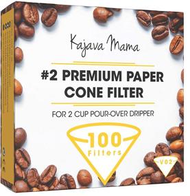 img 3 attached to ☕️ Kajava Mama V02 Premium Paper Cone Filter - 100pc Set: No-Residue Pour Over Filters for 2-Cup Dripper, Superior Flavor