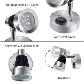 img 1 attached to 🔦 Luxvista 12V 3W RV Reading Light Fixture with Switch - Adjustable Reading Spotlight Wall Sconce Light Surface Mounted LED Lamp for Bedroom, Vehicle, Caravan, Trailer, and Yacht Daylight (1-Pack)