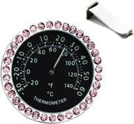 idain car dashboard thermometer - mini vehicle thermometer decoration air vent cilp (pink) logo