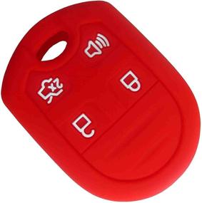 img 2 attached to 🔑 BAR Autotech Remote Silicone Rubber Entry Case Key Skin Cover for Ford Edge Escape Expedition Explorer F-150 F-250 F-350 Flex Focus Fusion Mustang Taurus X Lincoln Navigator (Blue+Red) - 1 Pair