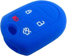 img 3 attached to 🔑 BAR Autotech Remote Silicone Rubber Entry Case Key Skin Cover for Ford Edge Escape Expedition Explorer F-150 F-250 F-350 Flex Focus Fusion Mustang Taurus X Lincoln Navigator (Blue+Red) - 1 Pair