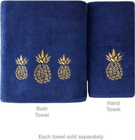 img 1 attached to Gilded Pineapple Navy Hand Towel by SKL Home - Saturday Knight Ltd.