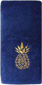 img 3 attached to Gilded Pineapple Navy Hand Towel by SKL Home - Saturday Knight Ltd.