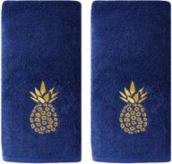 gilded pineapple navy hand towel by skl home - saturday knight ltd. logo