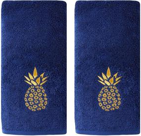 img 4 attached to Gilded Pineapple Navy Hand Towel by SKL Home - Saturday Knight Ltd.