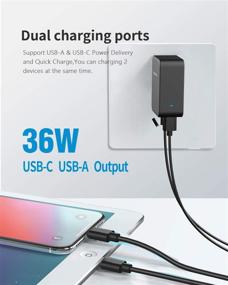 img 2 attached to 🔌 High-Speed Dual Port USB C Charger for iPhone, Samsung, Google Pixel, iPad Pro and More - Wishinkle 36W PD/QC3.0 Wall Charger